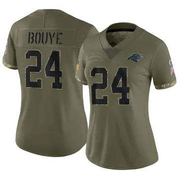Nike A.J. Bouye Women's Limited Carolina Panthers Olive 2022 Salute To Service Jersey
