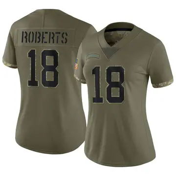 Nike Andre Roberts Women's Limited Carolina Panthers Olive 2022 Salute To Service Jersey