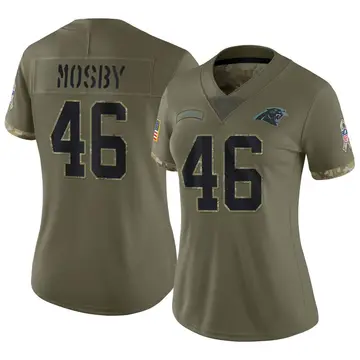 Nike Arron Mosby Women's Limited Carolina Panthers Olive 2022 Salute To Service Jersey
