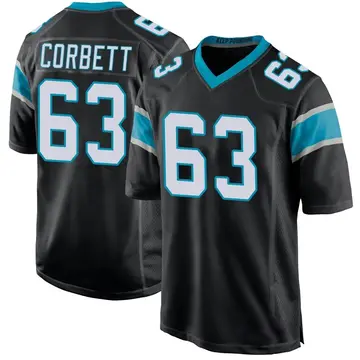 Nike Austin Corbett Men's Game Carolina Panthers Black Team Color Jersey