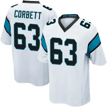 Nike Austin Corbett Men's Game Carolina Panthers White Jersey