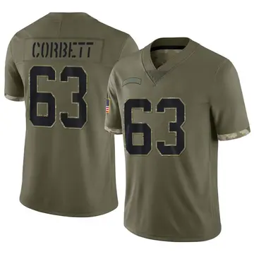 Nike Austin Corbett Men's Limited Carolina Panthers Olive 2022 Salute To Service Jersey