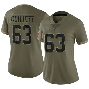 Nike Austin Corbett Women's Limited Carolina Panthers Olive 2022 Salute To Service Jersey