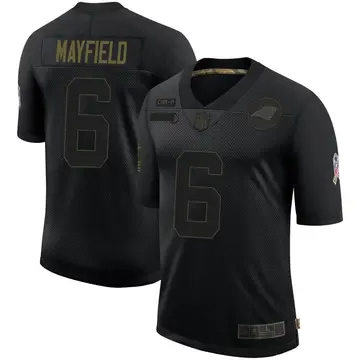 Nike Baker Mayfield Men's Limited Carolina Panthers Black 2020 Salute To Service Jersey