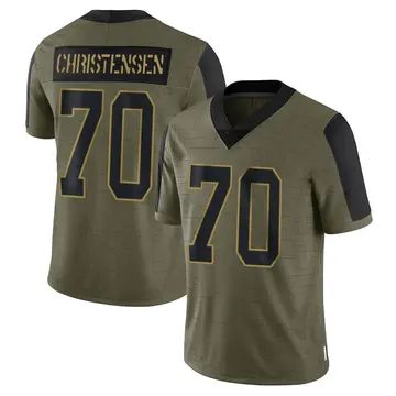 Nike Brady Christensen Men's Limited Carolina Panthers Olive 2021 Salute To Service Jersey