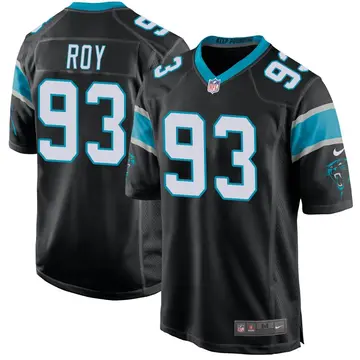 Nike Bravvion Roy Men's Game Carolina Panthers Black Team Color Jersey