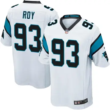 Nike Bravvion Roy Men's Game Carolina Panthers White Jersey