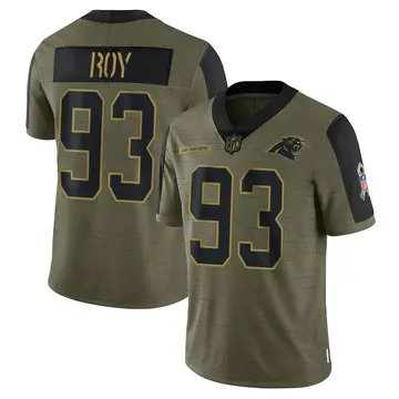 Nike Bravvion Roy Men's Limited Carolina Panthers Olive 2021 Salute To Service Jersey
