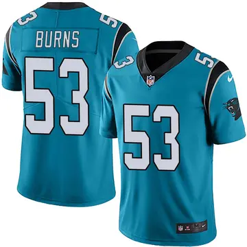 Nike Brian Burns Men's Limited Carolina Panthers Blue Alternate Vapor Untouchable Jersey