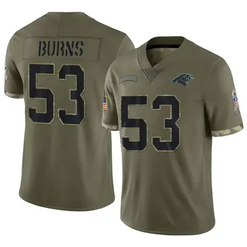Nike Brian Burns Men's Limited Carolina Panthers Olive 2022 Salute To Service Jersey