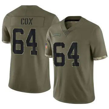 Nike Bryan Cox Men's Limited Carolina Panthers Olive 2022 Salute To Service Jersey