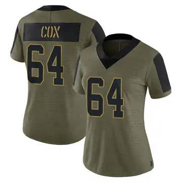 Nike Bryan Cox Women's Limited Carolina Panthers Olive 2021 Salute To Service Jersey