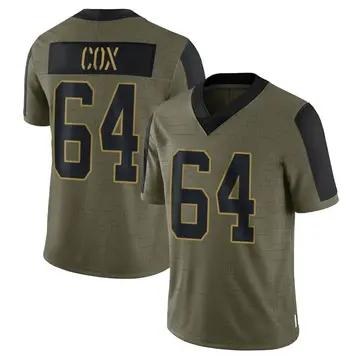 Nike Bryan Cox Youth Limited Carolina Panthers Olive 2021 Salute To Service Jersey