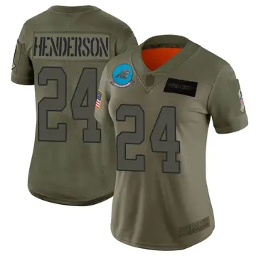Nike CJ Henderson Women's Limited Carolina Panthers Camo 2019 Salute to Service Jersey
