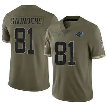 Nike C.J. Saunders Men's Limited Carolina Panthers Olive 2022 Salute To Service Jersey
