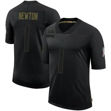 Nike Cam Newton Men's Limited Carolina Panthers Black 2020 Salute To Service Jersey