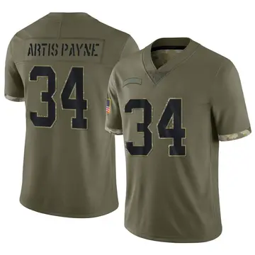 Nike Cameron Artis-Payne Men's Limited Carolina Panthers Olive 2022 Salute To Service Jersey