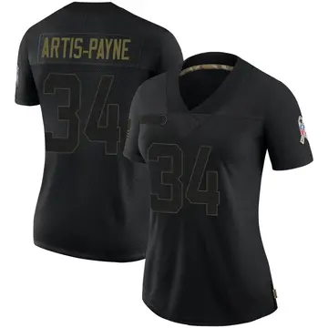 Nike Cameron Artis-Payne Women's Limited Carolina Panthers Black 2020 Salute To Service Jersey