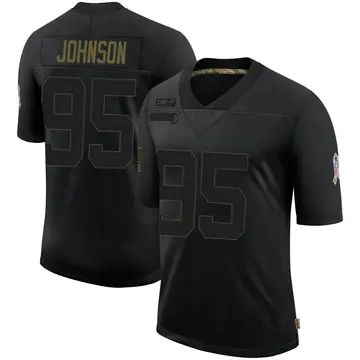 Nike Charles Johnson Men's Limited Carolina Panthers Black 2020 Salute To Service Jersey