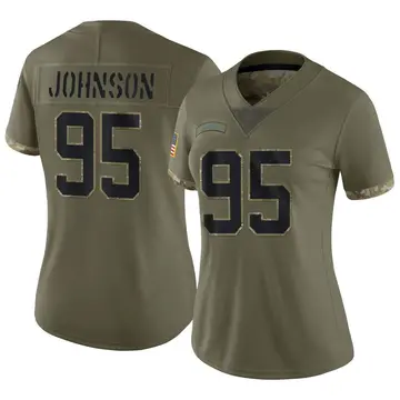 Nike Charles Johnson Women's Limited Carolina Panthers Olive 2022 Salute To Service Jersey