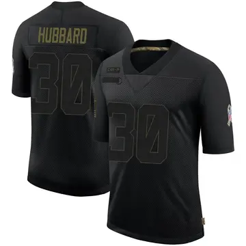Nike Chuba Hubbard Men's Limited Carolina Panthers Black 2020 Salute To Service Jersey