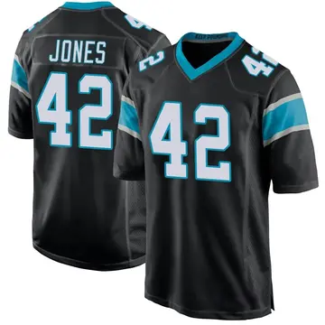 Nike Colin Jones Men's Game Carolina Panthers Black Team Color Jersey