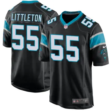 Nike Cory Littleton Men's Game Carolina Panthers Black Team Color Jersey