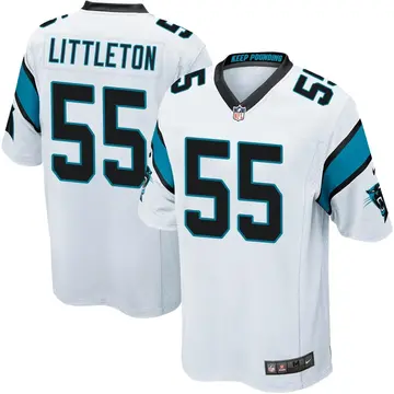 Nike Cory Littleton Men's Game Carolina Panthers White Jersey