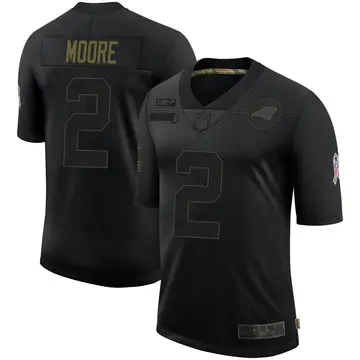 Nike DJ Moore Men's Limited Carolina Panthers Black 2020 Salute To Service Jersey