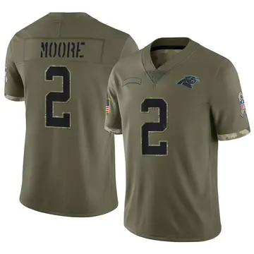 Nike DJ Moore Men's Limited Carolina Panthers Olive 2022 Salute To Service Jersey