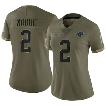 Nike DJ Moore Women's Limited Carolina Panthers Olive 2022 Salute To Service Jersey