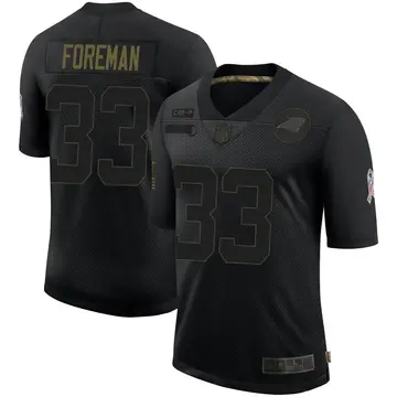 Nike D'Onta Foreman Men's Limited Carolina Panthers Black 2020 Salute To Service Jersey