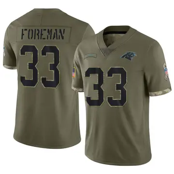 Nike D'Onta Foreman Youth Limited Carolina Panthers Olive 2022 Salute To Service Jersey