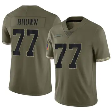 Nike Deonte Brown Youth Limited Carolina Panthers Olive 2022 Salute To Service Jersey
