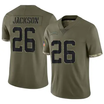 Nike Donte Jackson Men's Limited Carolina Panthers Olive 2022 Salute To Service Jersey