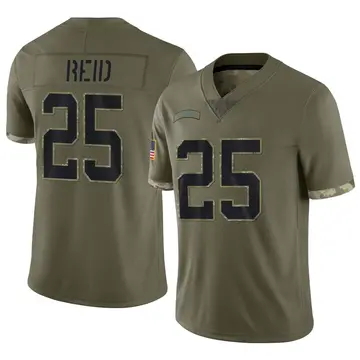Nike Eric Reid Men's Limited Carolina Panthers Olive 2022 Salute To Service Jersey