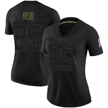 Nike Eric Reid Women's Limited Carolina Panthers Black 2020 Salute To Service Jersey