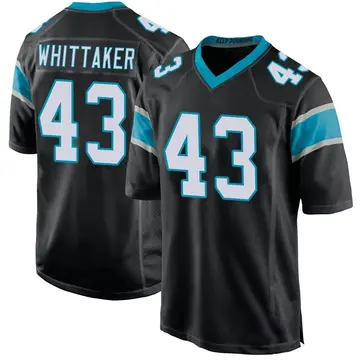 Nike Fozzy Whittaker Men's Game Carolina Panthers Black Team Color Jersey