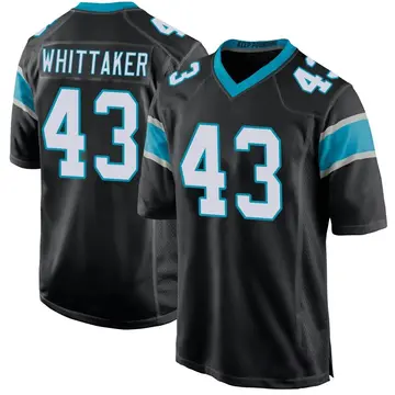 Nike Fozzy Whittaker Youth Game Carolina Panthers Black Team Color Jersey