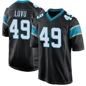 Nike Frankie Luvu Men's Game Carolina Panthers Black Team Color Jersey