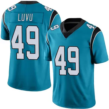 Nike Frankie Luvu Men's Limited Carolina Panthers Blue Alternate Vapor Untouchable Jersey