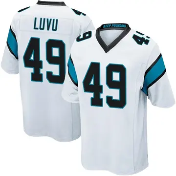 Nike Frankie Luvu Youth Game Carolina Panthers White Jersey
