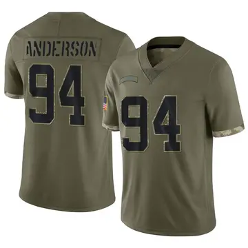 Nike Henry Anderson Men's Limited Carolina Panthers Olive 2022 Salute To Service Jersey