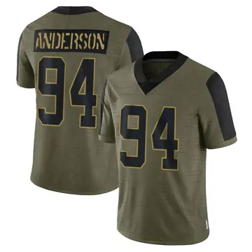 Nike Henry Anderson Youth Limited Carolina Panthers Olive 2021 Salute To Service Jersey