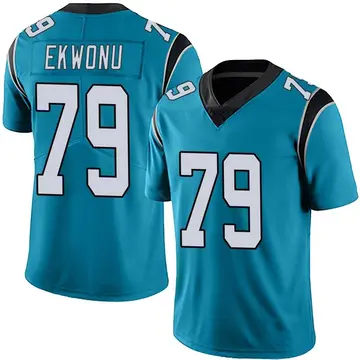 Nike Ikem Ekwonu Men's Limited Carolina Panthers Blue Alternate Vapor Untouchable Jersey