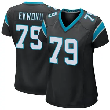 Nike Ikem Ekwonu Women's Game Carolina Panthers Black Team Color Jersey