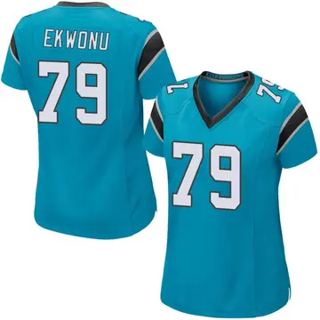 Nike Ikem Ekwonu Women's Game Carolina Panthers Blue Alternate Jersey