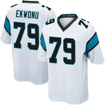 Nike Ikem Ekwonu Youth Game Carolina Panthers White Jersey