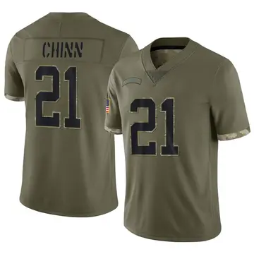 Nike Jeremy Chinn Men's Limited Carolina Panthers Olive 2022 Salute To Service Jersey