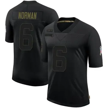 Nike Josh Norman Men's Limited Carolina Panthers Black 2020 Salute To Service Jersey